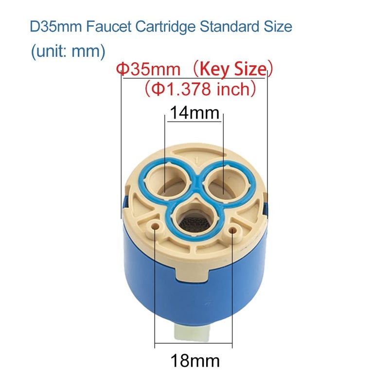 XUCHUAN Diameter 35mm Ceramic Faucet Cartridge Replacement for Single Handle Kitchen Basin Shower Faucet Part, Ceramic Faucet Valve - Image 2